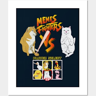 Memes Fighters | Bonk vs Cat With Middle Finger Posters and Art